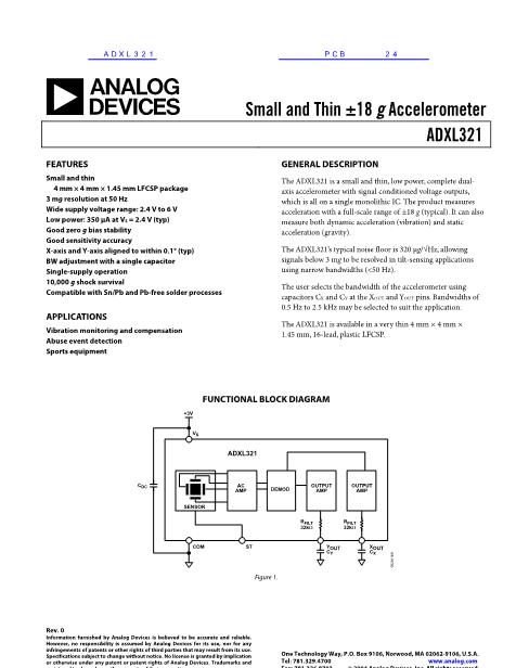 ADXL321数据手册封面