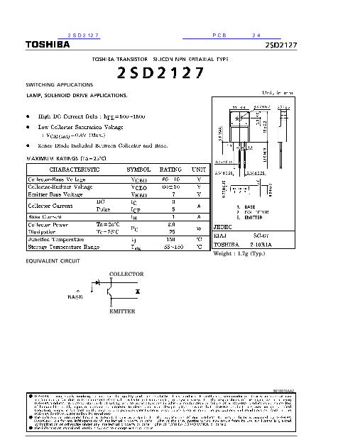 2SD2127数据手册封面