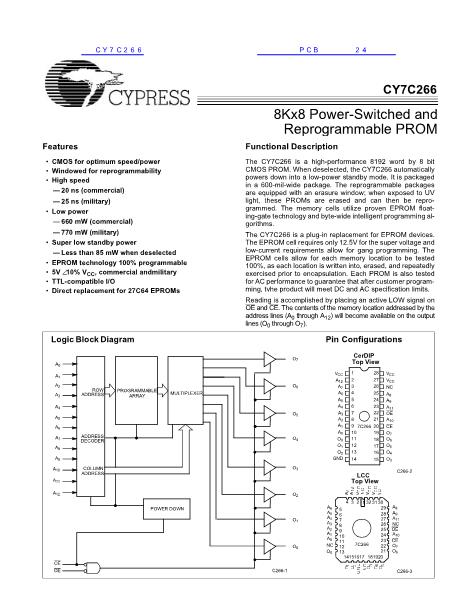 CY7C266数据手册封面