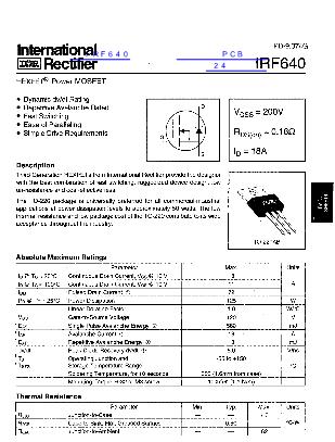 IRF640数据手册封面