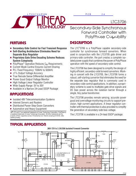 LTC3706EGN数据手册封面