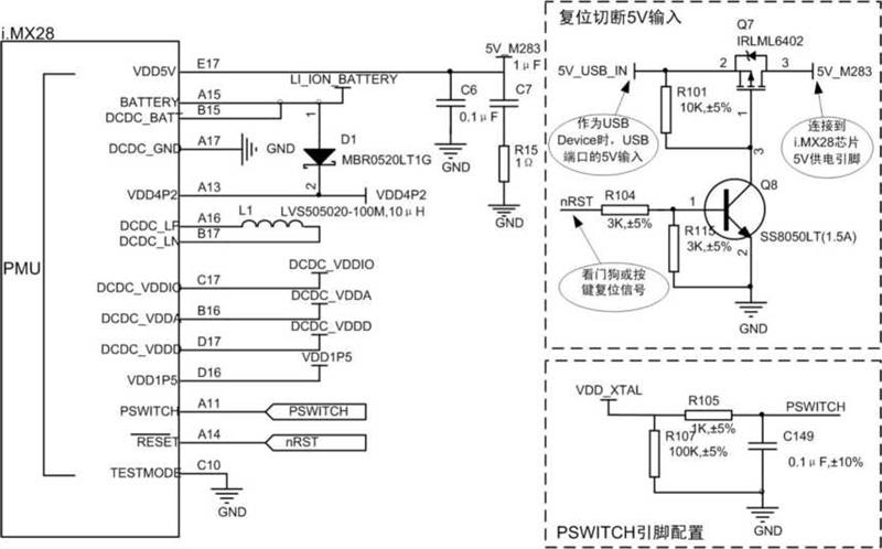 EasyARM-i.MX283(7)A 默认供电方案