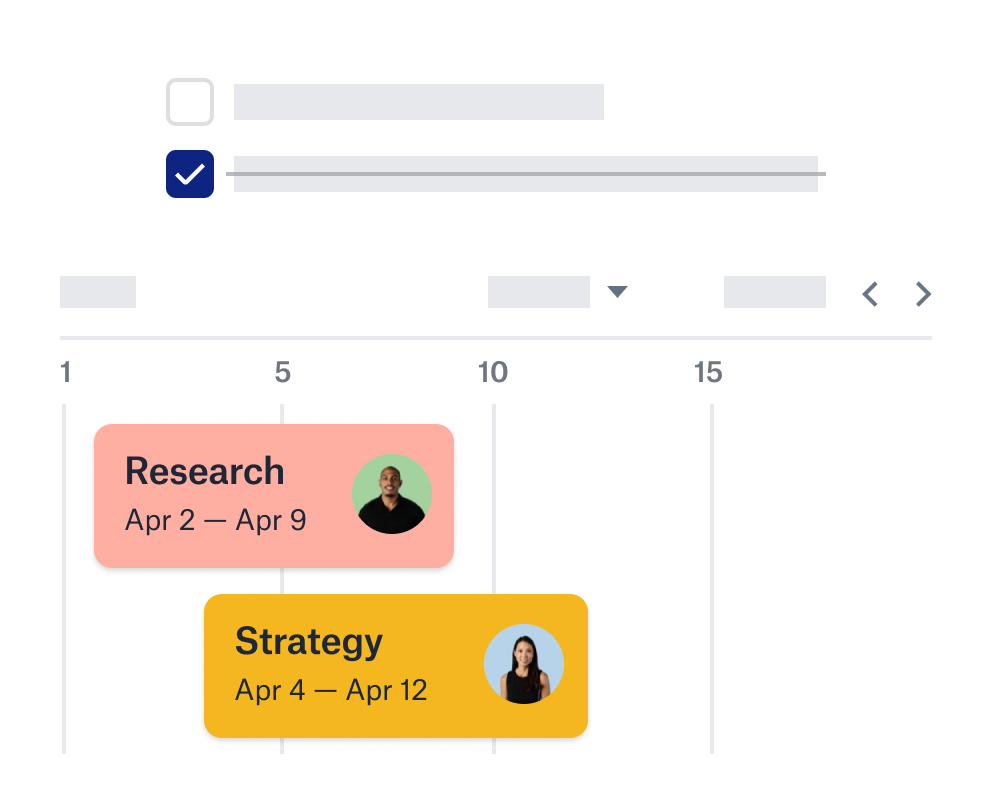 Dropbox timeline feature with collaborator icons and dates.