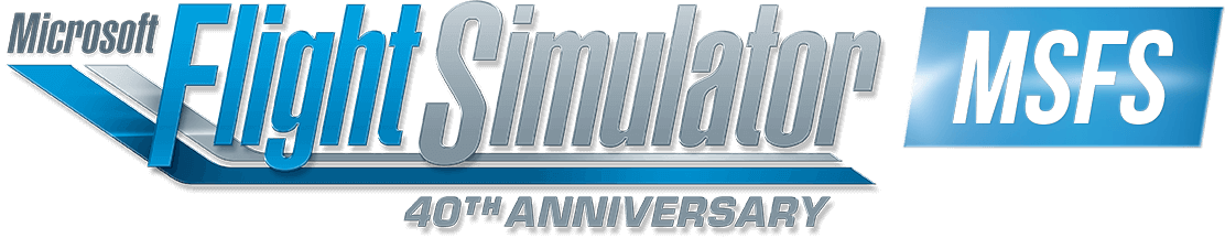 Microsoft Flight Simulator 40th Anniversary and MSFS logo