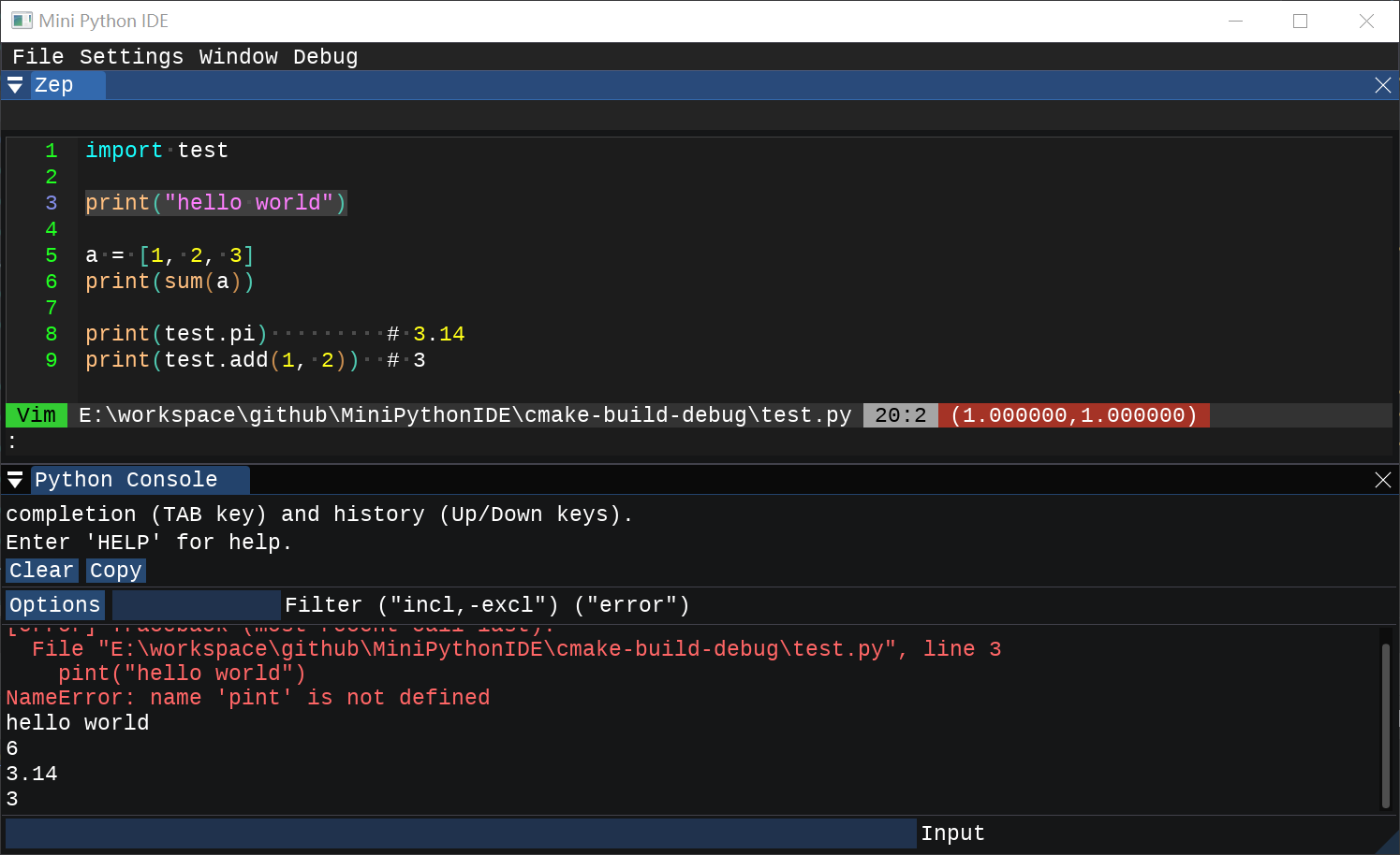 mini python ide