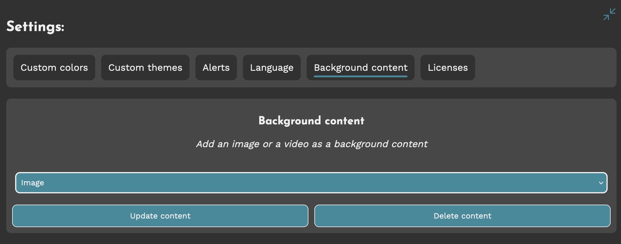 Background content tab