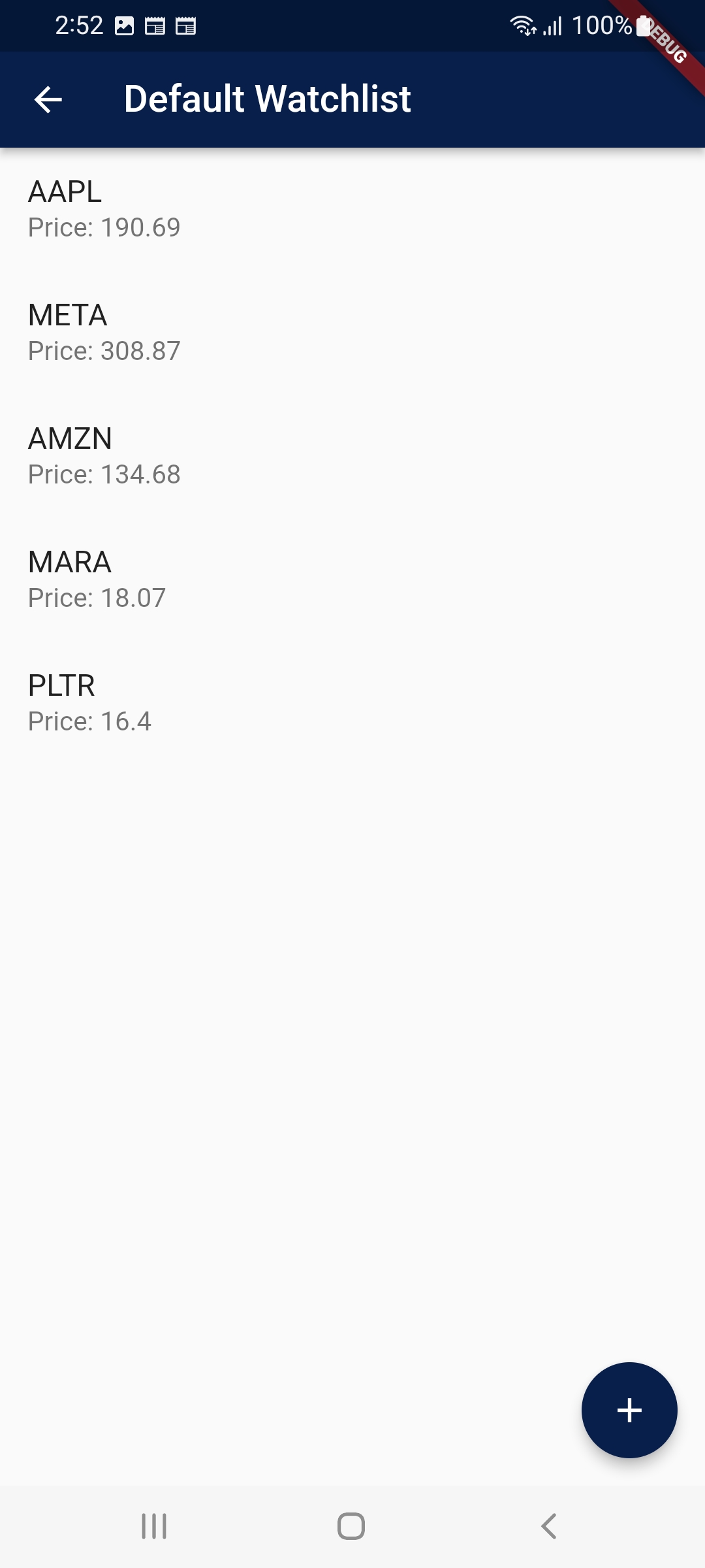 Watchlist Screen