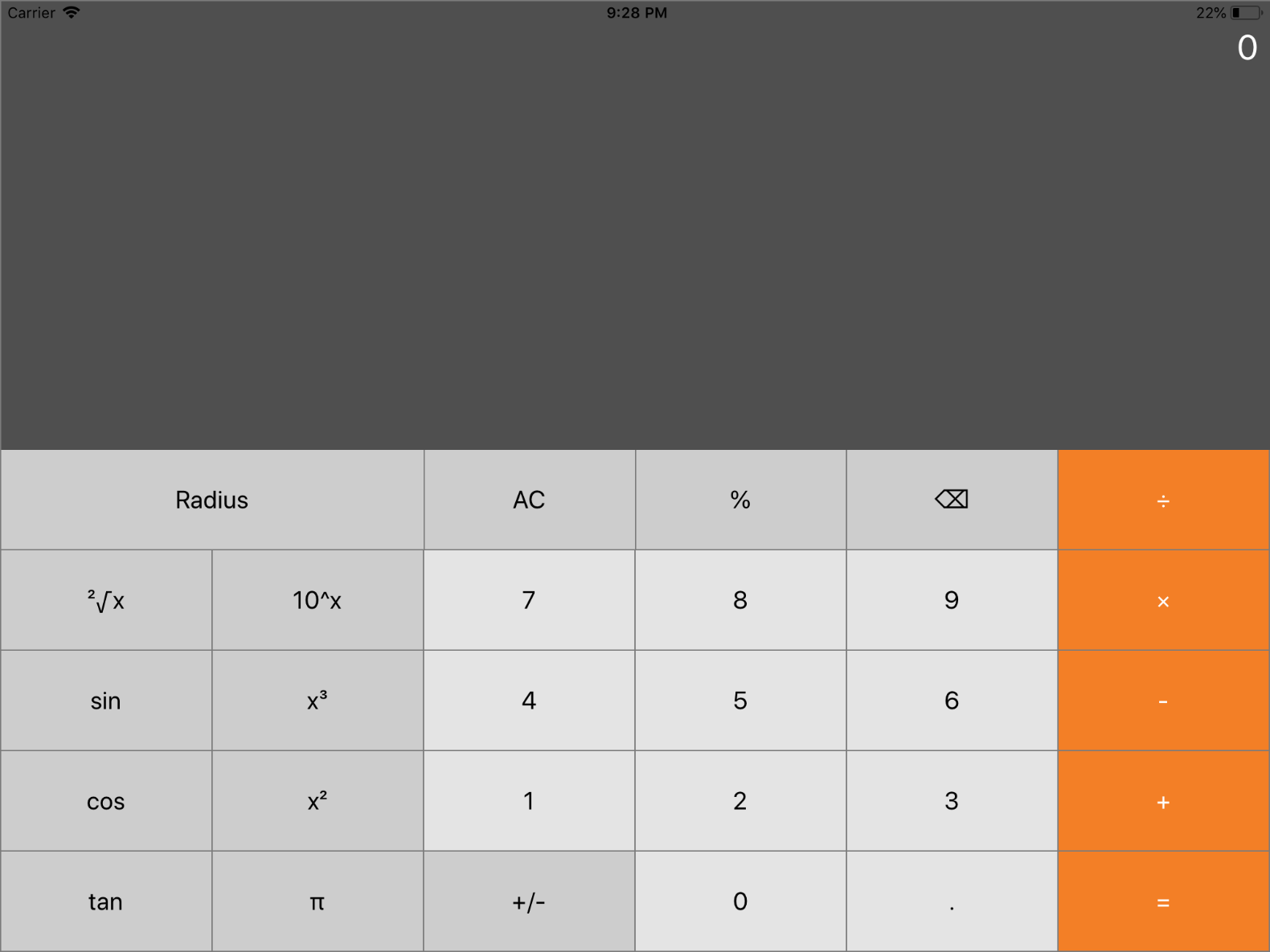 Calculator on iPad