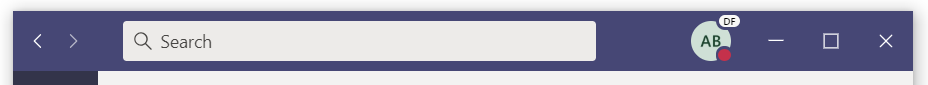 Microsoft Teams title bar on Mac