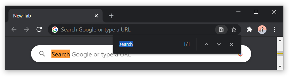 Search in a standard Chromium window