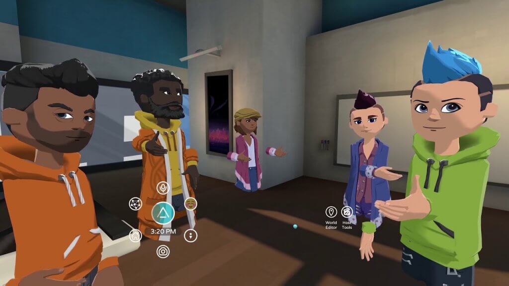 A screenshot from AltSpaceVR.