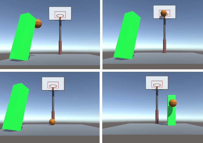 Screenshot of the player object shooting the basketball.