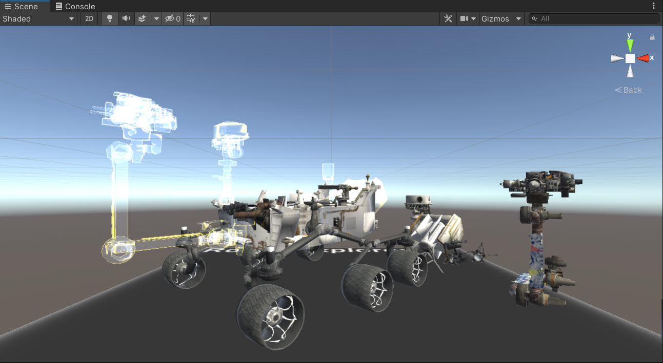 Screenshot of a rover game object.