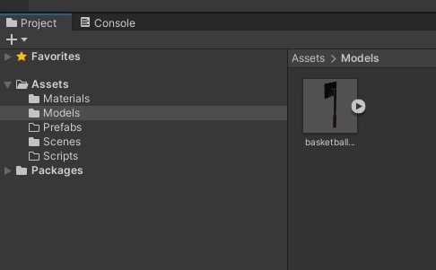 Screenshot of Unity's Project Window.