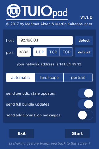 TuioPad config