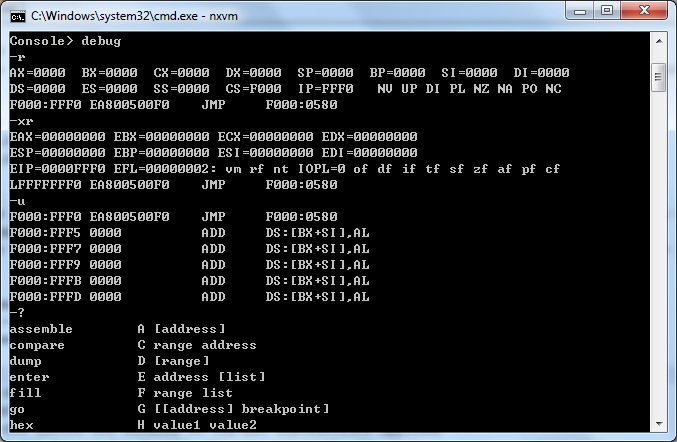 NXVM Internal Debugger