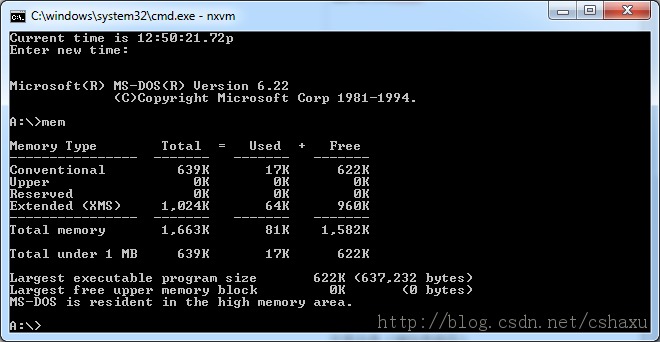 MS-DOS running in HMA