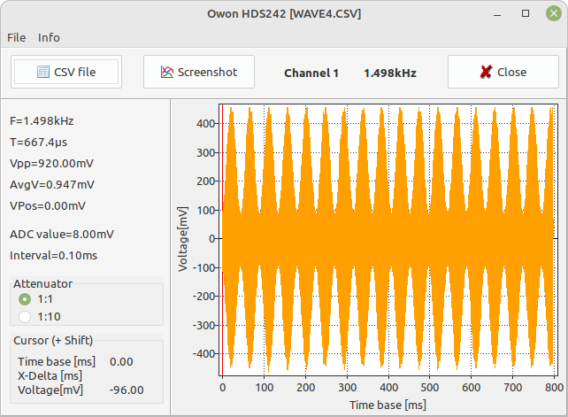 Screenshot normal waveform