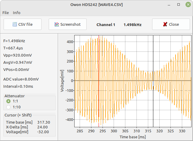 Screenshot zoomed waveform