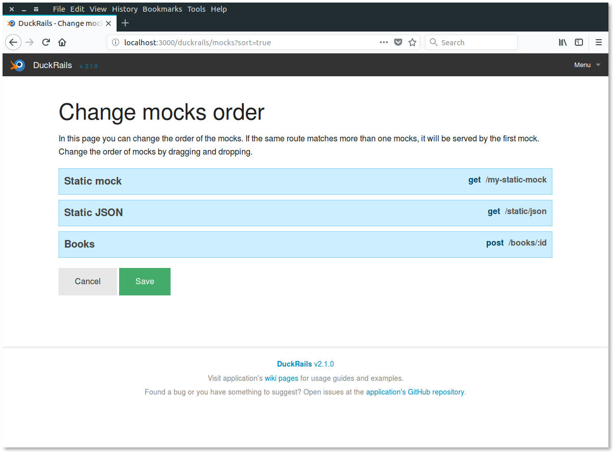 Change mocks order