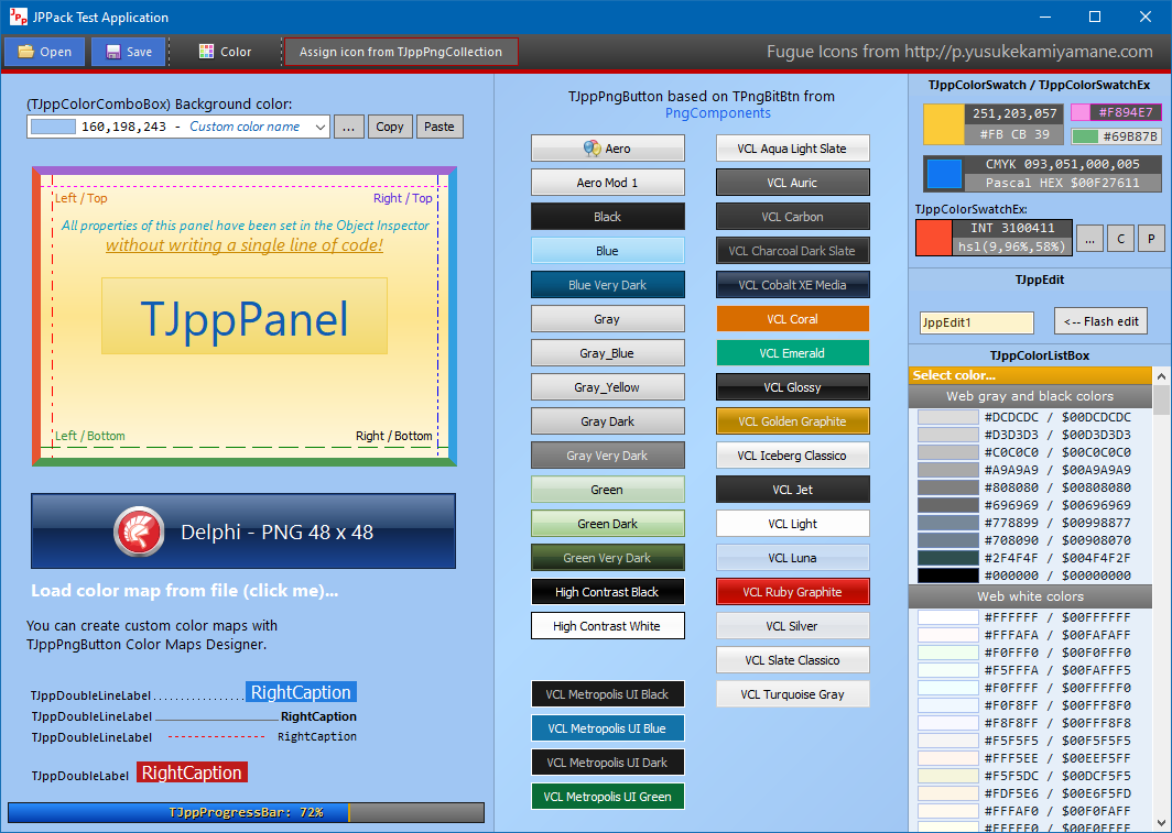 JPPack demo app main window