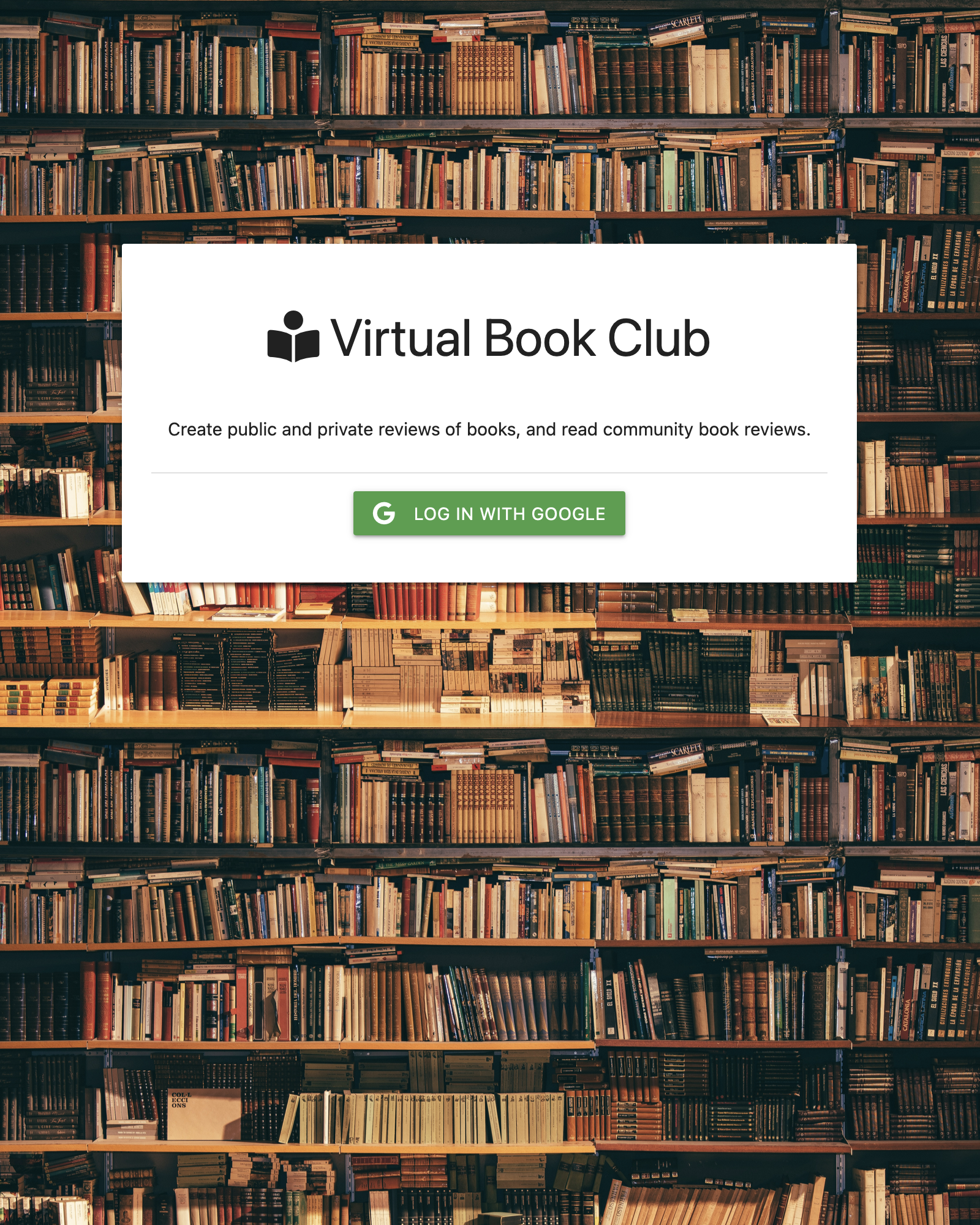 virtual book club app