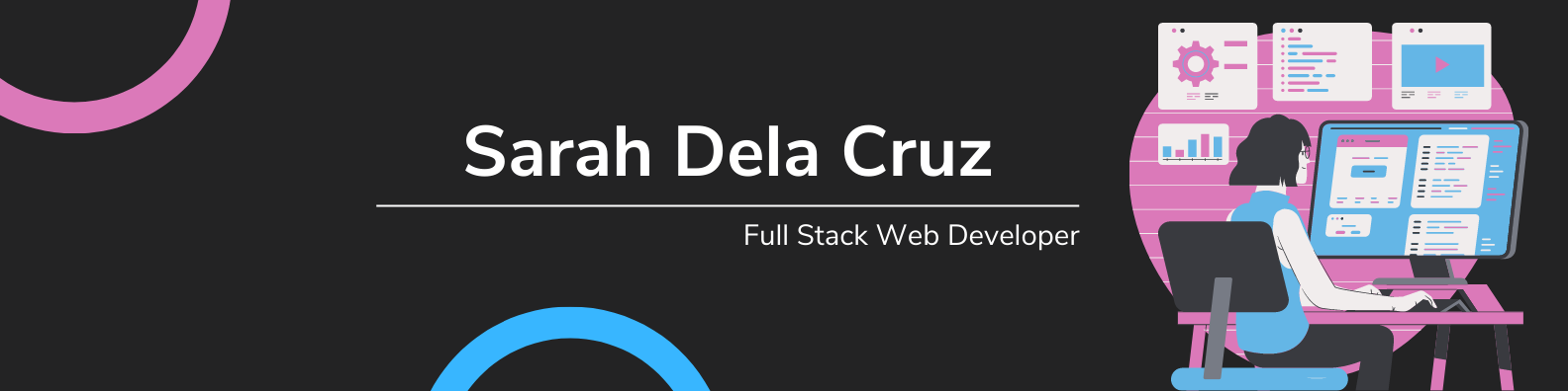 A woman at a computer, Sarah Dela Cruz: Full Stack Web Developer