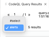 Change the view on your CodeQL query results to 