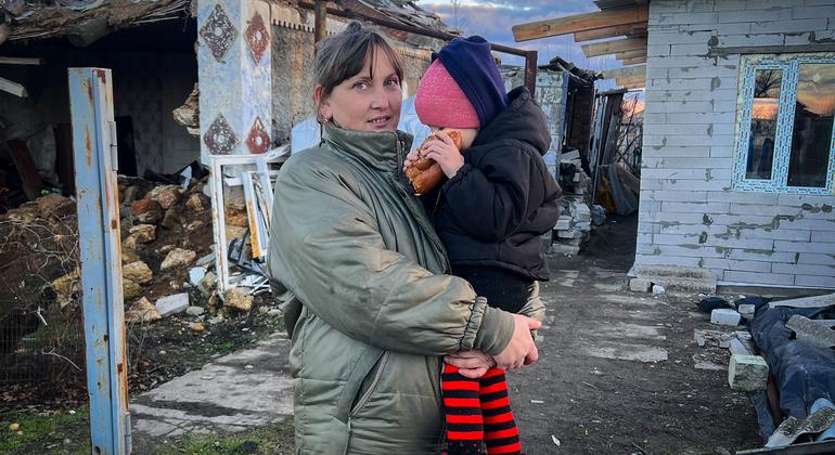 A single mother of three children is rebuilding her home with help from the UN refugee agency, UNHCR.