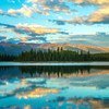 Boya Lake Provincial Park in British Colombia, Canada at midnight. 