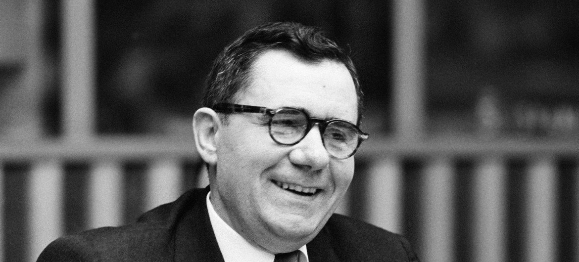 Andrei Gromyko of the Union of Soviet Socialist Republics at a press conference at UN Headquarters. (29 May 1960)