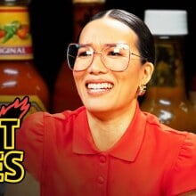 ali wong looking distressed in a still image from her hot ones video