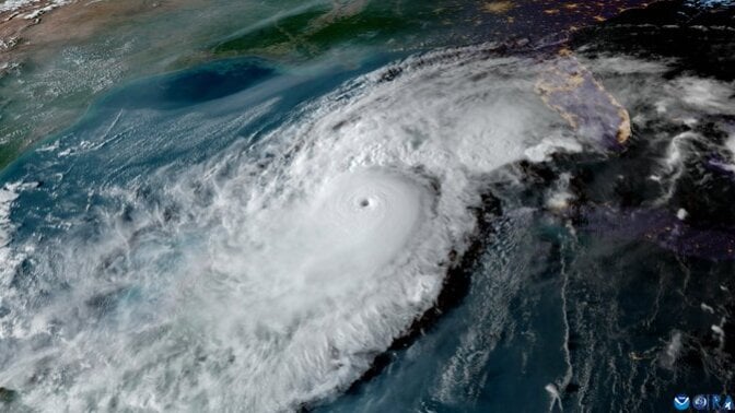 Hurricane Milton approaching Florida on Oct. 8, 2024.