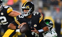 Russell Wilson of the Pittsburgh Steelers is tackled