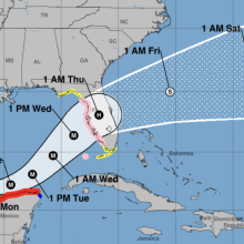 NOAA's cone model for Hurricane Milton