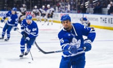 Ryan Reaves of the Toronto Maple Leafs warms-up