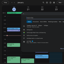 Google calendar in dark mode