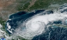 Satellite imagery of Hurricane Milton over the Gulf of Mexico.