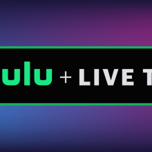 Hulu + Live TV logo on a purple gradient background