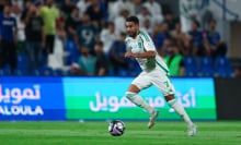 Riyad Mahrez of Al Ahli with the ball