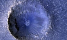 An impact crater on Mars captured by NASA's Mars Reconnaissance Orbiter.