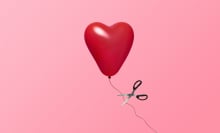 Illustration of a heart balloon having its string cut. 