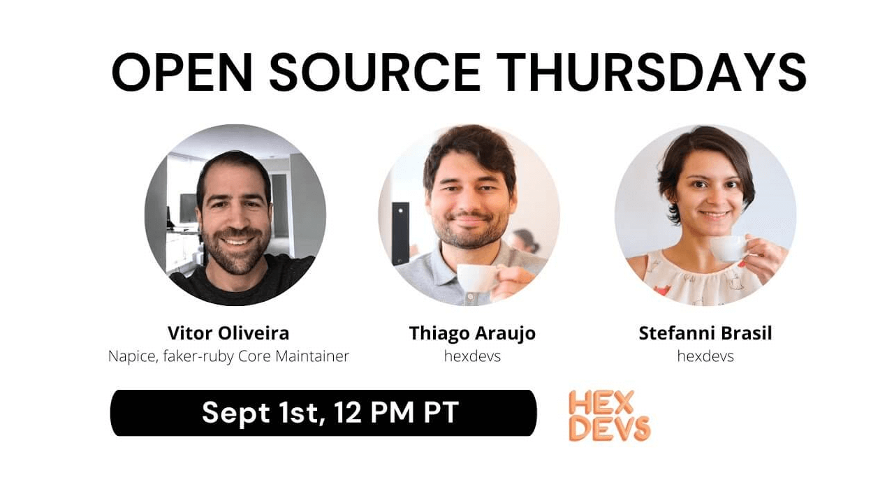 Open Source Thursdays event - Contributing to Ruby Faker with Vitor Oliveira