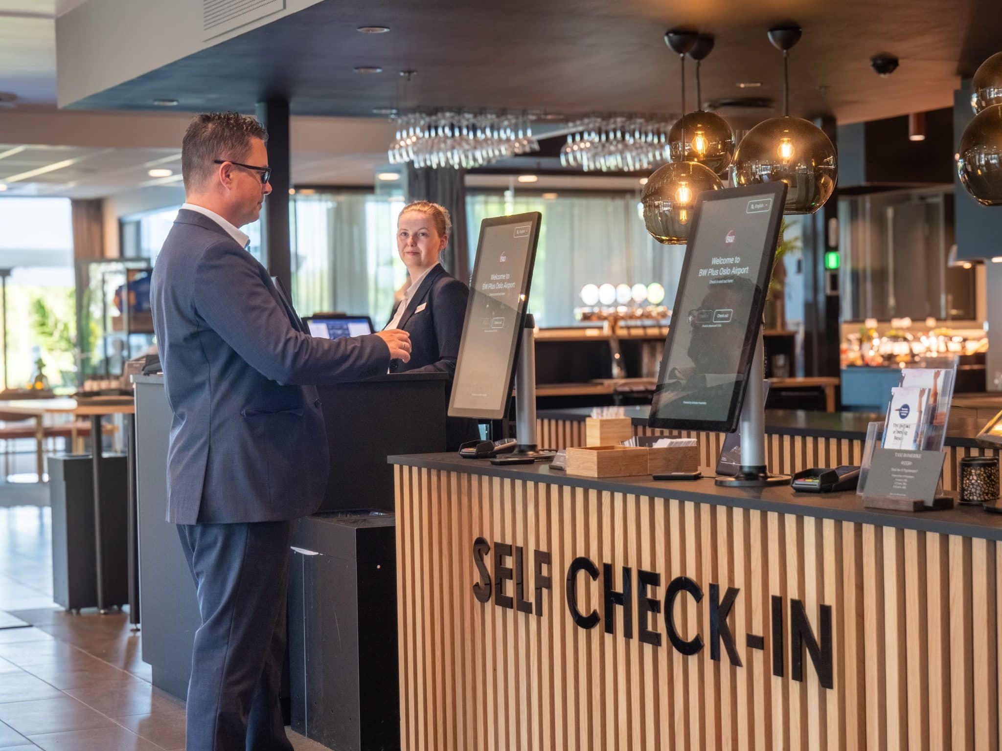 Best Western Oslo Airport resepsjon selvbetjent innsjekking