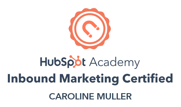 Caroline Muller est certifiée en inbound marketing par Hubspot Academy