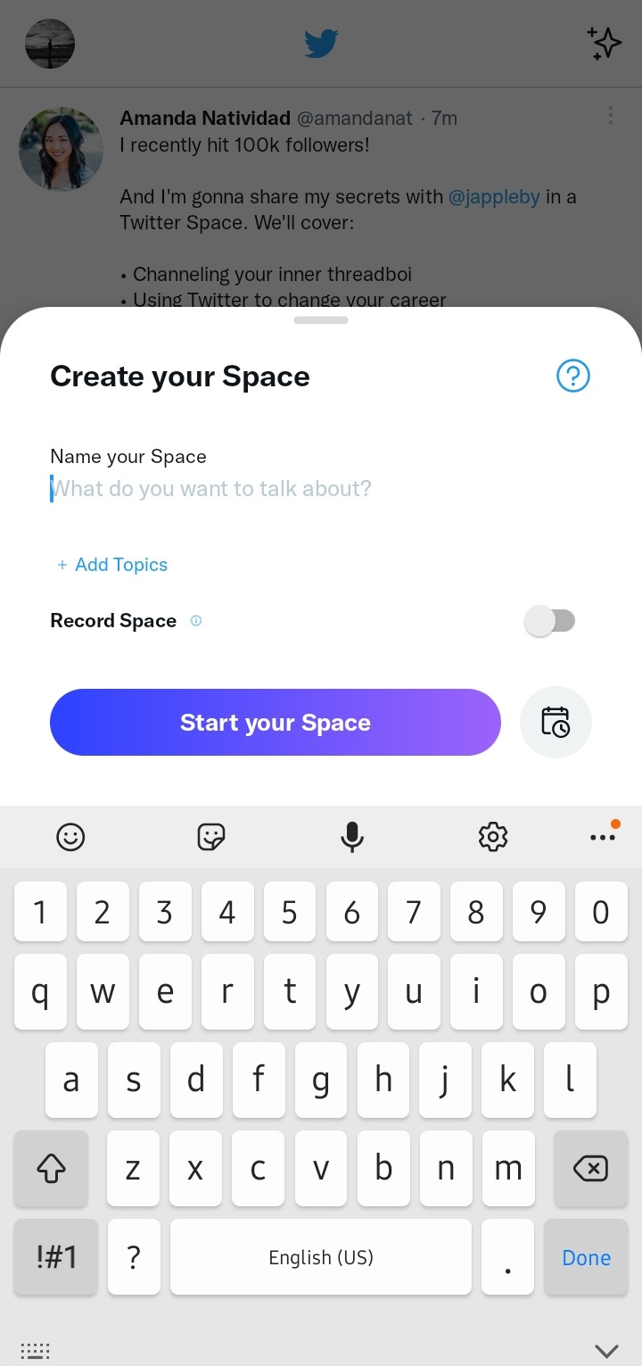 Twitter Spaces screenshot