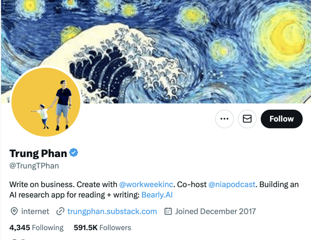 Trung Phan Twitter bio