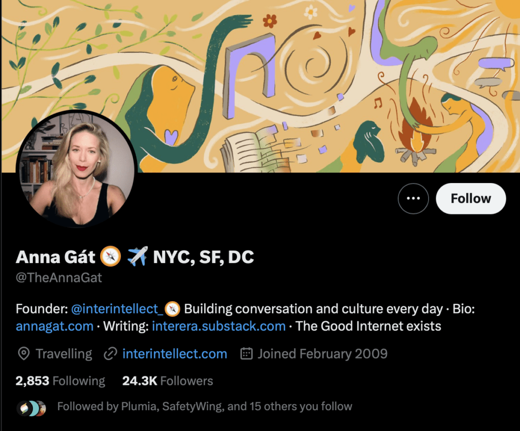 Anna Gat Twitter bio