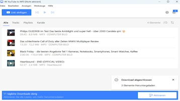 Screenshot aus 4K YouTube to MP3