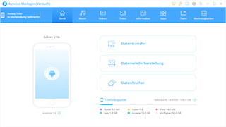 Screenshot aus Syncios (iOS- & Android-Manager)